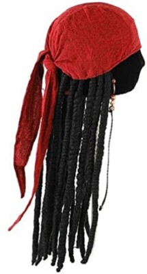 ELOPE PIRATES OF THE CARIBBEAN JACK SPARROW HEAD WRAP w/DREADS ONE SIZE LU7403