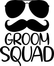 Groom Squad Moustache Stag Wedding Vinyl Decal Sticker for Car/Window/Wall