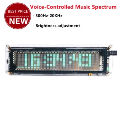 Voice-Controlled Music Spectrum VFD Clock Rhythm Light Adjustable Brightness