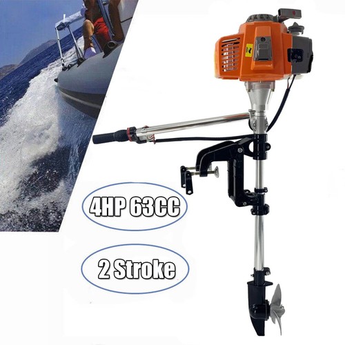 4HP 2 Stroke Outboard Motor Gas 63CC Fishing Boat Engine w/air Cooling