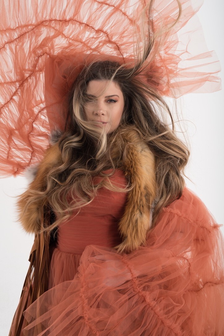 Custom Orange Rust Ember Ruffle Dramatic Corset T… - image 4