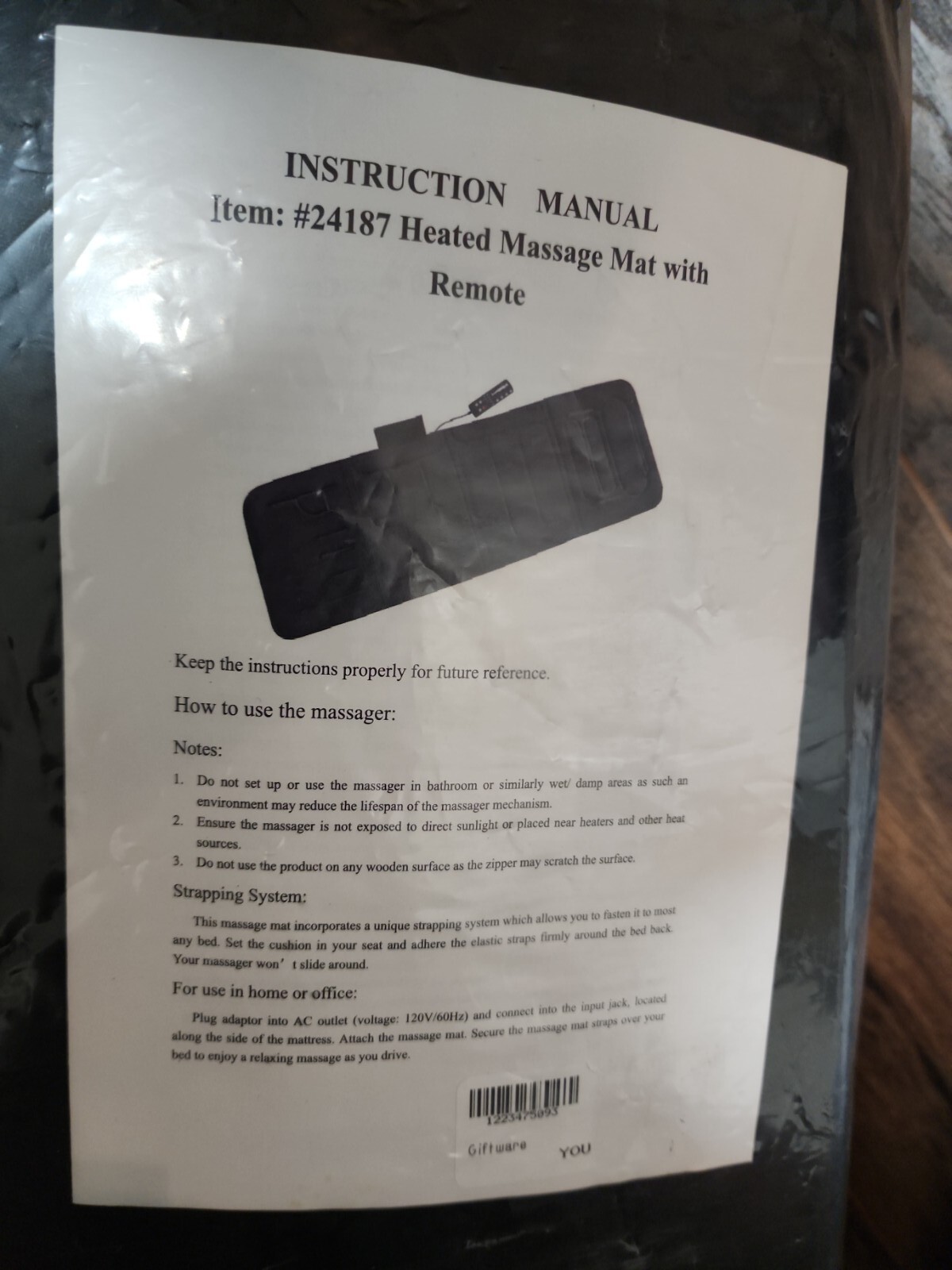 Plush Heated Massage Chair Pad with Remote eBay