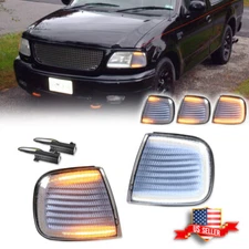 Clear Front Switchback LED Paking DRL Turn Signal Lights For Ford F-Series Truck