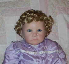 Monique TRUE Doll Wig 14/15 BLONDE Short Loose Curls Partial Cup Shape Cap NWT