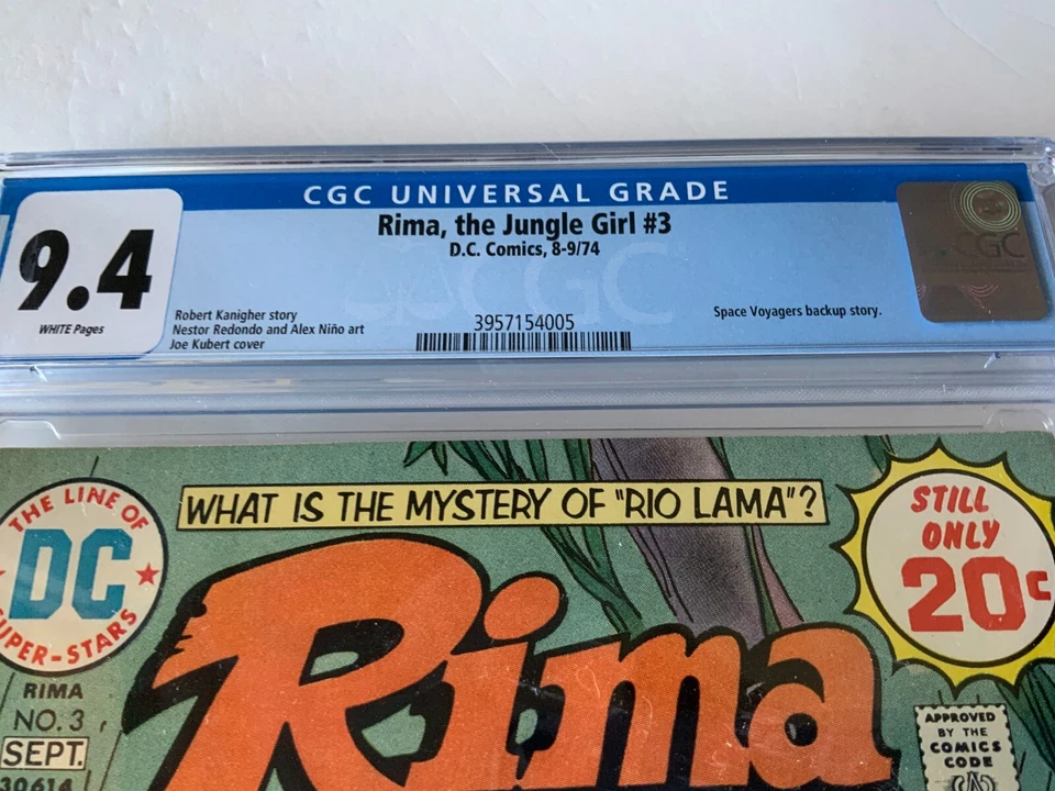 RIMA THE JUNGLE GIRL 3 CGC 9.4 WHITE PAGES SPACE VOYAGERS DC COMICS 1974 - Image 2 of 4