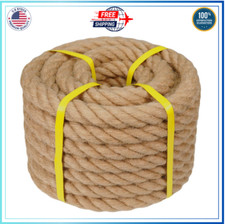 Twisted Manila Rope - 1 Inch x 50 Feet - Thick Hemp Rope - Natural Jute Rope HOT