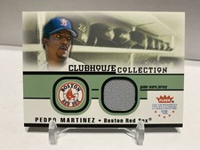 PEDRO MARTINEZ 2002 Fleer Platinum Clubhouse Collection Dual Jersey Relic