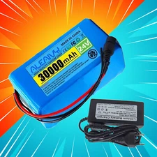 24V 30Ah 7S3P Electric Li-ion Battery Pack Bicycle Charger 30000mAh Battery