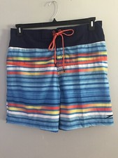 Speedo Men's Swimwear Shorts Trunks Board Mesh Lining Navy Blue Pockets Size XL