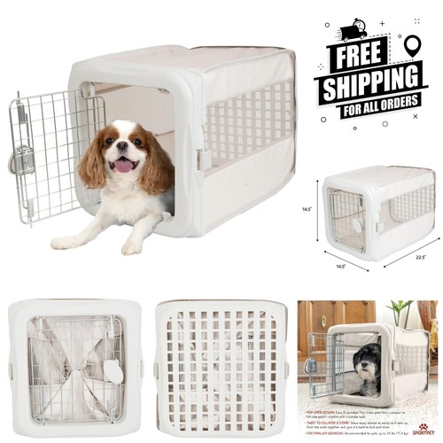 Image showcasing Collapsible Pop-Up Pet Crate for Dogs - Compact & Safe Car Travel ...