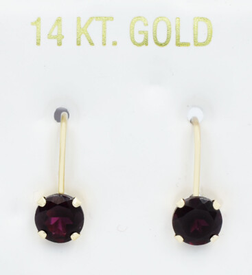 ECHTE 2,30 kt GRANAT BAUMELNDE OHRRINGE 14k GOLD - kostenloser Bewertungsservice