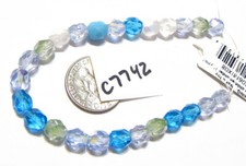 Czech Glass Faceted Round Bead SERENITY MIX 6mm Strand of 25 C7742