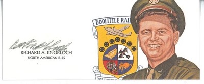 Richard Knobloch Signed Cut Signature GOE Lithograph 1996 (d) Doolittle Raiders