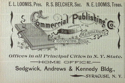1895 R.S. Belcher  Commercial Publishing Co Syracuse NY Print Ad