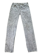 VINTAGE LEVIS 501 JEANS STONE WASH GRAY 31x36 BUTTON FLY MADE IN USA WPL 1980s