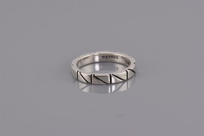 Sterling Silver 3mm Sectioned Blocked Panel Stack Band Ring Mex 925 Sz: 6