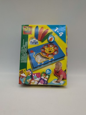 SES Creative 14404 Meine ersten Wachsmalstifte-Tierkarten, diverse Farben