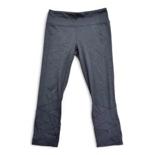 Athleta Blue Textured Crop Leggings Size M