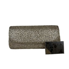 VTG Beaded Evening Clutch Purse Womens Silver Lined Formal Wedding Made in Japan