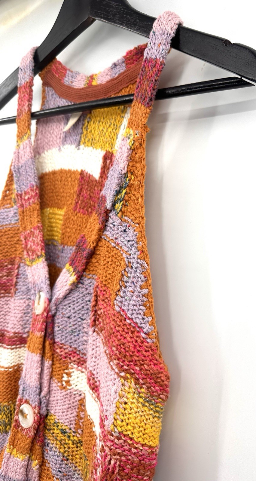 Pilcro Cropped Patchwork Knitted Multicolor Butto… - image 4