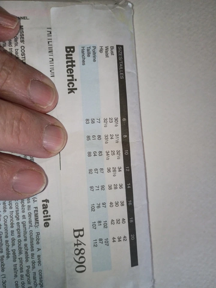 Butterick B4890 Costume Josephine Empire Waist Dress W/Robe Size 6-8-10-12 CUT - Image 3 of 4