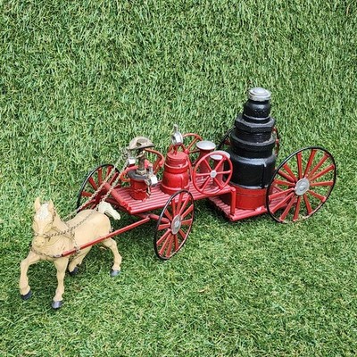 1800s LOOK AMERICAN HORSE DRAWN FIRE ENGINE VICTORY PUMPER WAGON - HAND MADE