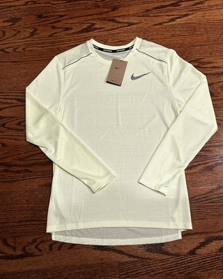 Nike Dri-FIT Miler Long Sleeve Running Top Men s Small Volt AJ7568-703 NWT