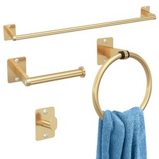 4 Piece Gold Bathroom Accessories Set 24 Inch