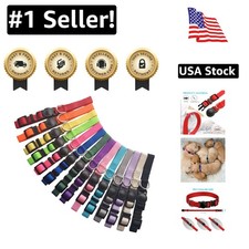 Durable 14 PCS Colorful Puppy ID Collars - Adjustable for Neck Sizes 9-12 Inches