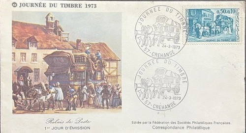CMI) 1973. FRANCE. ANTIQUE HORSE-DRAWN CARRIAGE. FDC. ANTIQUE CARRIAGE STOP PAIN