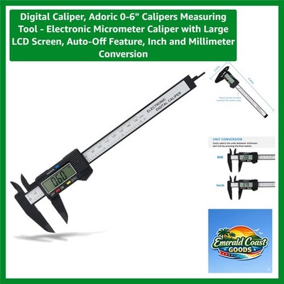 0-6'' Digital Caliper Tool for Accurate Measurements - Includes Auto-Off & Switch