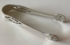 Vintage Web Sterling Silver Sugar Tongs  Ornate Design. 14 grams