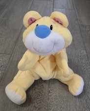 Fisher Price Vintage Yellow Rumple Bear Blue Nose 1998 Floppy Plush 15" Teddy