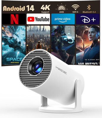 Magcubic Mini Beamer 4K Unterstützt Android 14, Smart Projector 5G Wifi 6 BT 5.4