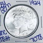 1924 BU UNCIRCULATED SILVER PEACE DOLLAR AUTHENTIC U.S. MINT FREE SHIPPING 7078