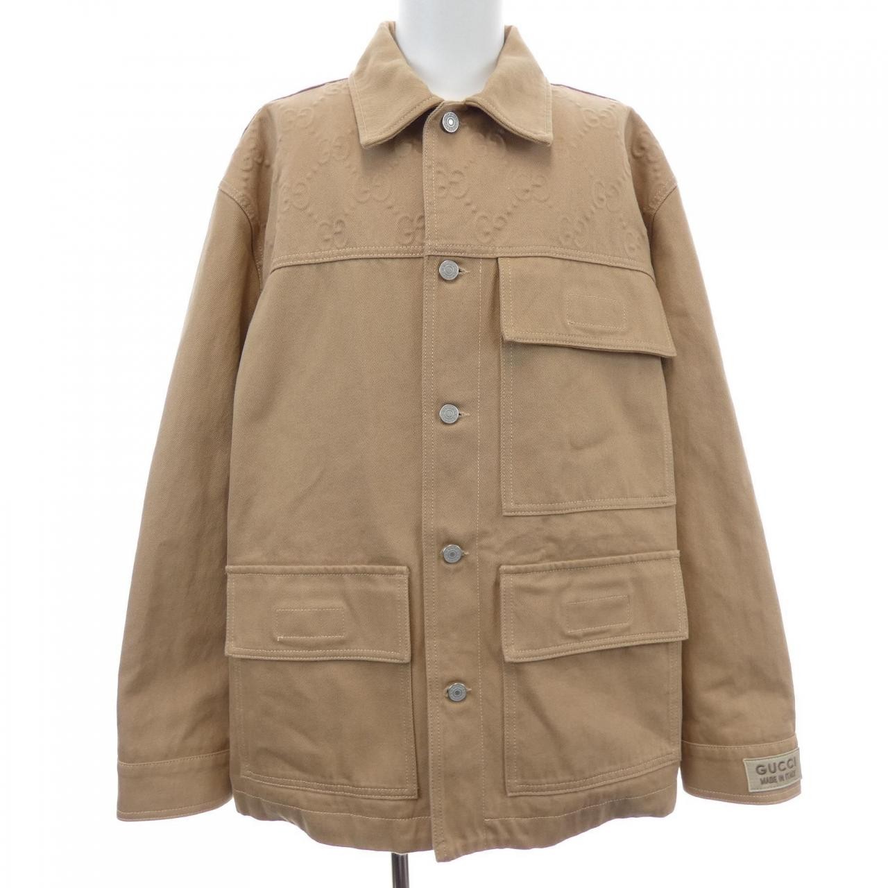 Authentic Gucci GG pattern denim jacket 766128 XD… - image 1