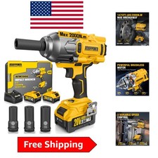 High Torque 1/2" Cordless Impact Wrench Set – 1475 ft-lbs Power & 2 Batteries