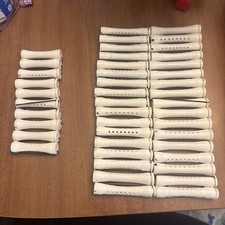 59 Vintage Perm Rods Elastics Hair Permanent Hair Curlers white/ gray