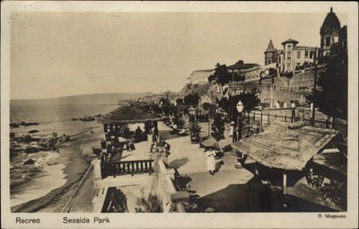 RPPC Valparaiso Chile Recreo Seaside Park Vina Del Mar 1920s? Real photo PC
