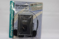 Vintage Sharp JC-180 GY -B AM FM Stereo Cassette Tape Player-Belt Clip Brand NEW
