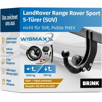 ANHÄNGERKUPPLUNG für Land Range Rover Sport 13-22 starr BRINK +13poli E-Satz ABE