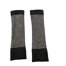 Unisex youth Ribbed Leg Warmers Black Silver Shimmer Goth Yoga Ballet Core