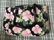 Betsey Johnson Black and Pink Floral Print Handbag