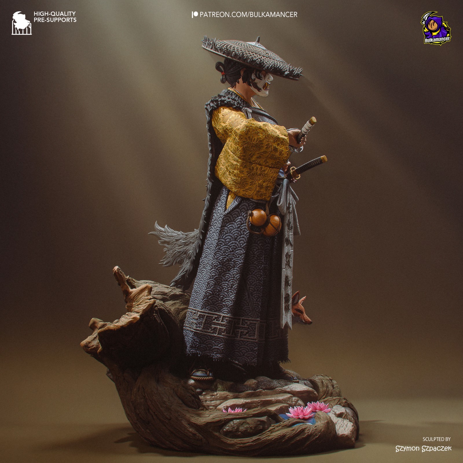 Atsu | 1/8 Scale Unpainted Resin Kit | Neko Figurines Samurai Diorama