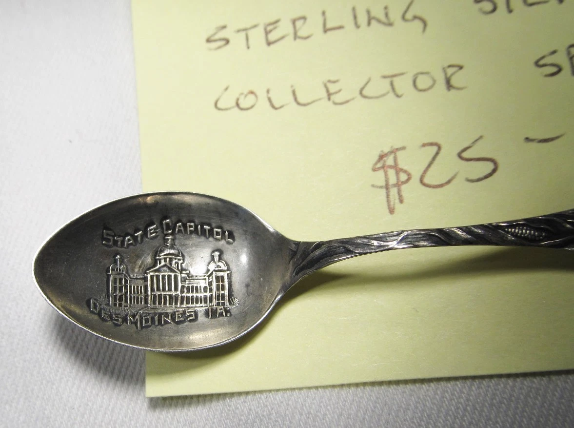 Vintage Antique Collector Spoons Set of 4 Some Silver C3007