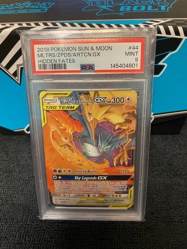 Pokemon Moltres Zapdos Articuno GX 44/68 Hidden Fates PSA 9 Mint Tag Team Card