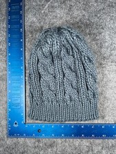 Beanie Toque Women One Size Blue Cable Knit Acrylic Winter Snow Ski Outdoors