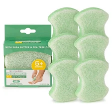 Spongables Pedi Scrub Foot Exfoliating 20+ Wash Sponge Citron Eucalyptus