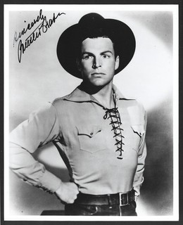 ORIGINAL AUTOGRAMM VON BUSTER CRABBE ( FILM / SCHWIMMER / PHOTO 20 x 25 cm !!! )