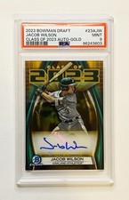 2023 BOWMAN DRAFT JACOB WILSON CLASS OF 2023 AUTO GOLD 35/50 ATHLETICS PSA 9
